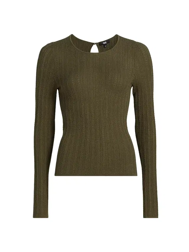 PAIGE Women's Alis Knit Round Neck Top - Dark Army