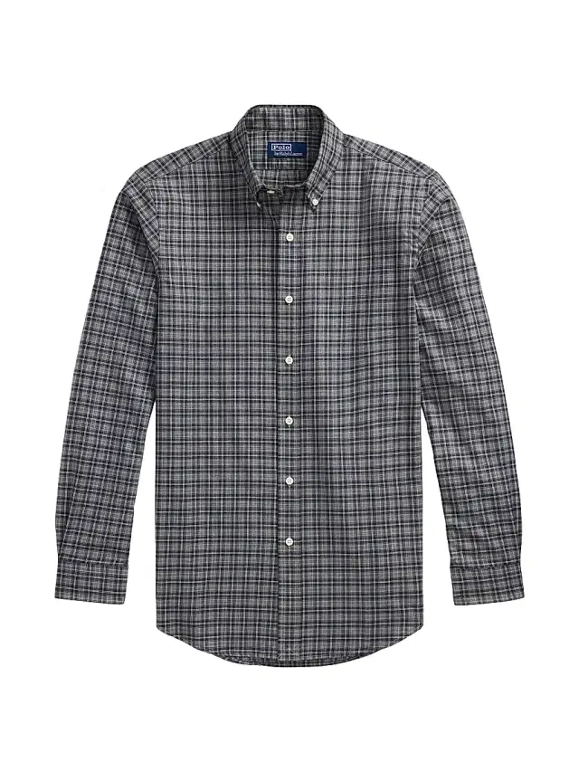 Polo Ralph Lauren Men's Plaid Cotton Shirt - Grey Navy Heather Multi - Size XXL
