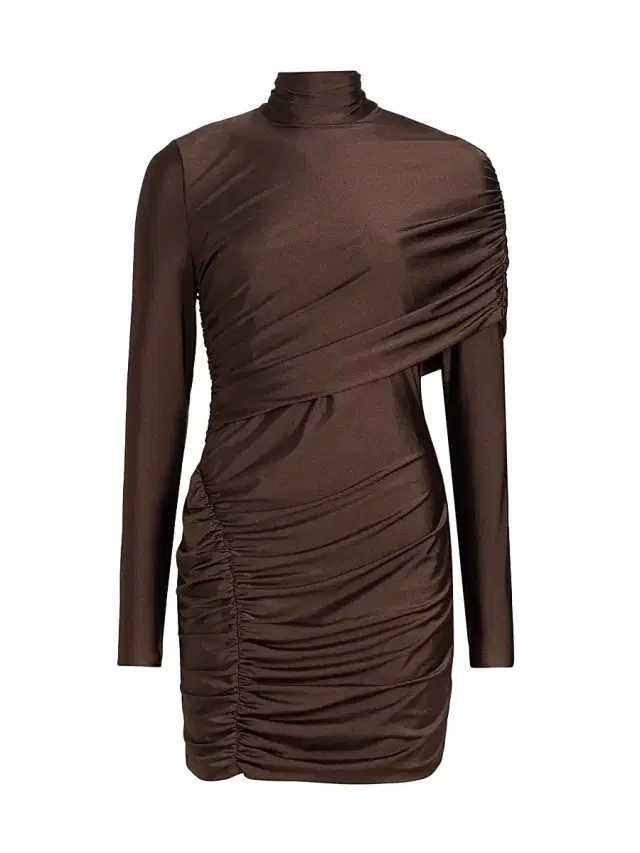 Women's Fallon Ruched Wrap Minidress - Chocolate