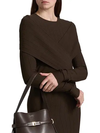 Et Ochs Women's Phoenix Rib-Knit Wrap Maxi Dress - Chocolate | Thumbnail 6