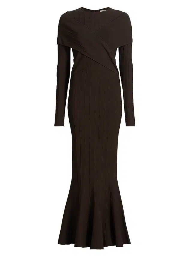 Et Ochs Women's Phoenix Rib-Knit Wrap Maxi Dress - Chocolate