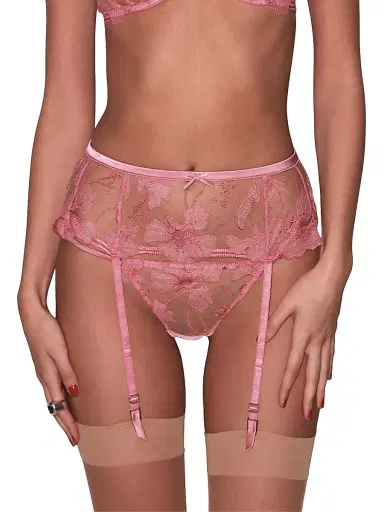 Fleur du Mal Women's Harper Embroidered Lace G-String - Pink Cadillac | Thumbnail 3 Fleur du Mal Women's Harper Embroidered Lace G-String - Pink Cadillac | Thumbnail 3