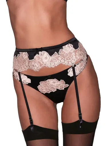 Fleur du Mal Women's Juliet Silk & Lace Thong - Black - Size XL | Thumbnail 3 Fleur du Mal Women's Juliet Silk & Lace Thong - Black - Size XL | Thumbnail 3