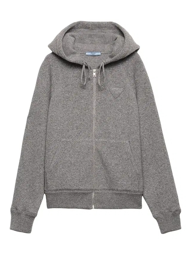 Women's Cashmere Hooded Cardigan - Grey