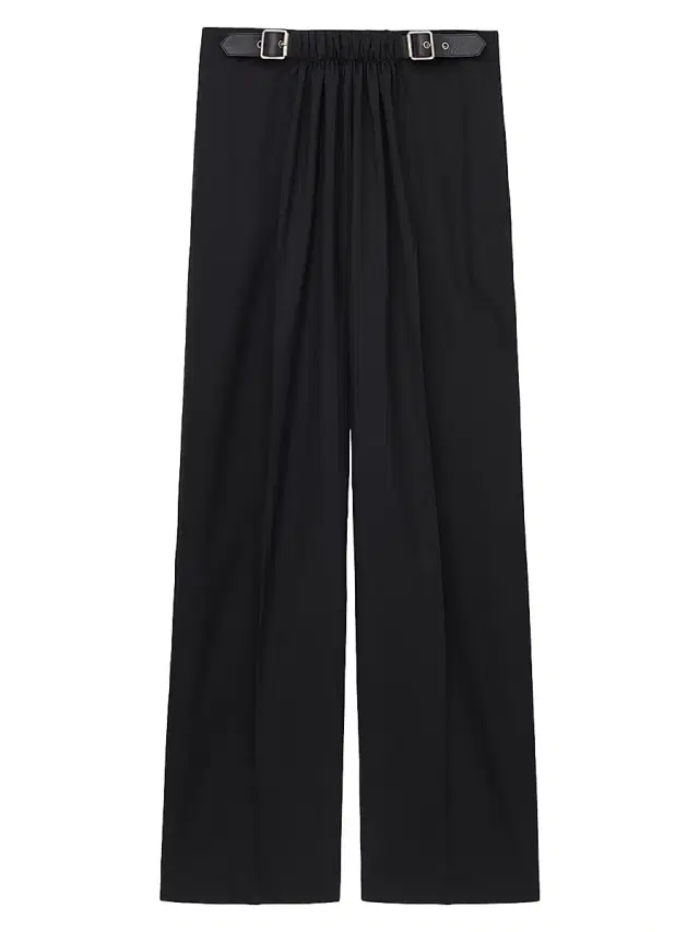 LOEWE Men's Belted Wide-Leg Trousers - Black
