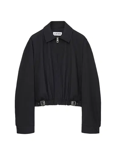 Loewe Men's Wool-Blend Belted Blouson Jacket - Black - Size 42 | Thumbnail 1 Loewe Men's Wool-Blend Belted Blouson Jacket - Black - Size 42 | Thumbnail 1