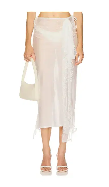 Milkwhite x REVOLVE Midi Skirt With Lace Details | Thumbnail 1