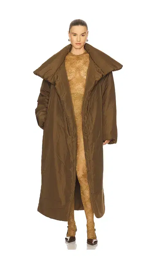 Norma Kamali High Collar Sleeping Bag Coat Long
