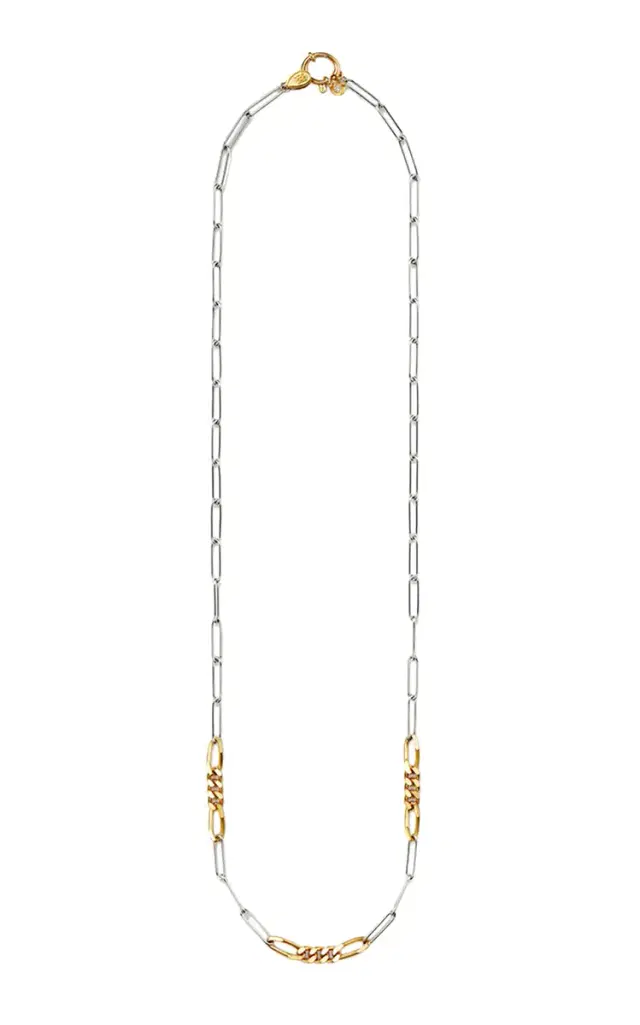 18K Yellow and White Gold Classic Duo Chain VIIl - White - OS - Only At Moda Operandi