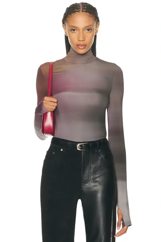 Helmut Lang Long Sleeve Turtleneck Ombre Top