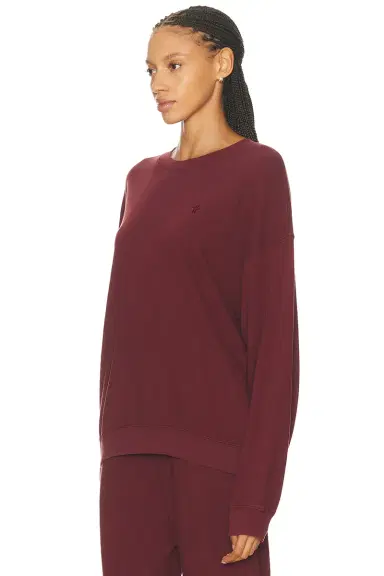 ÉTERNE Oversized Lightweight French Terry Crewneck Sweatshirt | Thumbnail 2
