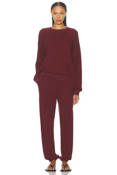 ÉTERNE Oversized Lightweight French Terry Crewneck Sweatshirt | Thumbnail 4