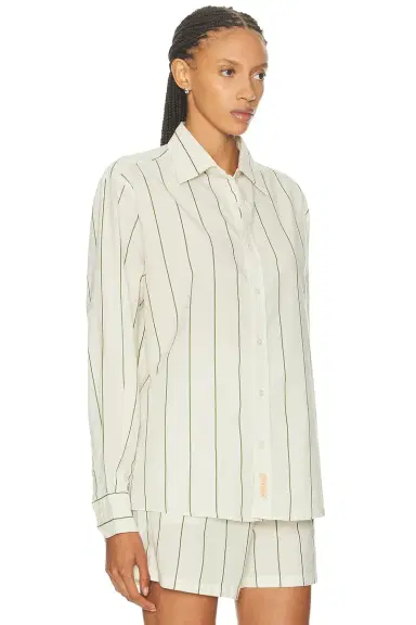 BODE Celery Stripe Long Sleeve Shirt | Thumbnail 2 BODE Celery Stripe Long Sleeve Shirt | Thumbnail 2