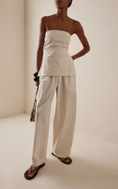 St. Agni Everyday Relaxed Striped Cotton-Blend Wide-Leg Pants | Thumbnail 10 St. Agni Everyday Relaxed Striped Cotton-Blend Wide-Leg Pants | Thumbnail 10