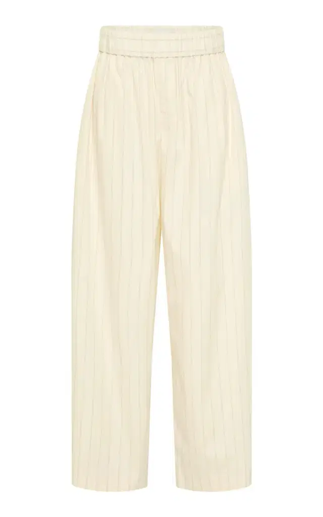 Everyday Relaxed Striped Cotton-Blend Wide-Leg Pants Everyday Relaxed Striped Cotton-Blend Wide-Leg Pants
