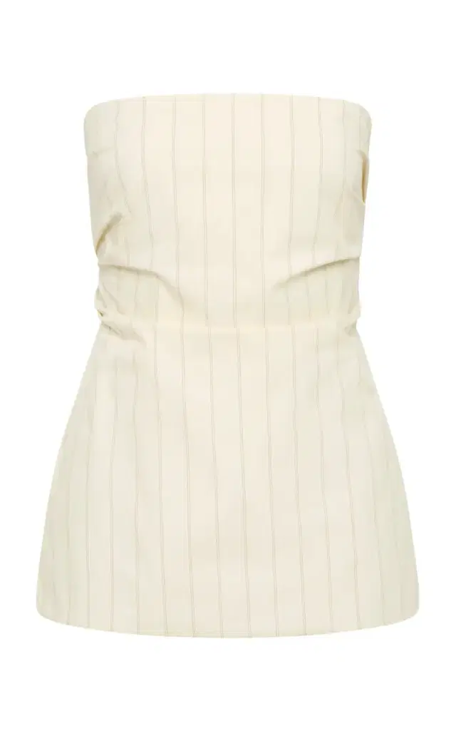 St. Agni Strapless Striped Cotton-Blend Top