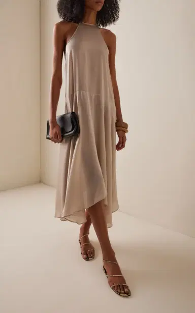 St. Agni Handkerchief Silk Halter Dress | Thumbnail 2