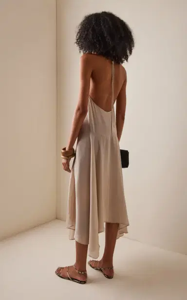 St. Agni Handkerchief Silk Halter Dress | Thumbnail 4