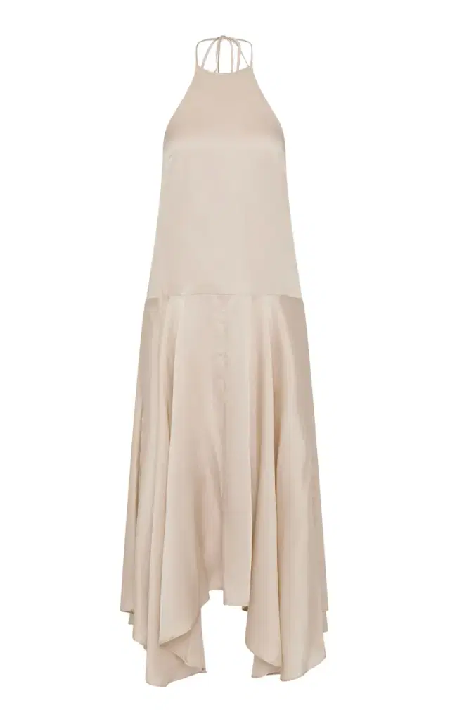 St. Agni Handkerchief Silk Halter Dress