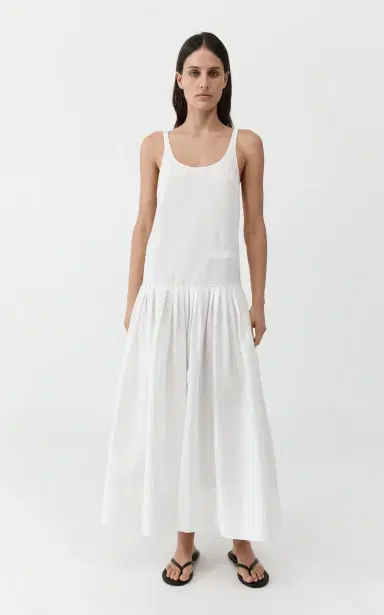 St. Agni Pleated Cotton-Blend Midi Dress | Thumbnail 5