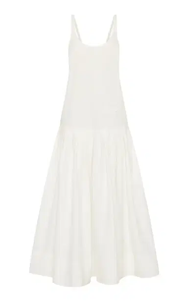 St. Agni Pleated Cotton-Blend Midi Dress | Thumbnail 1