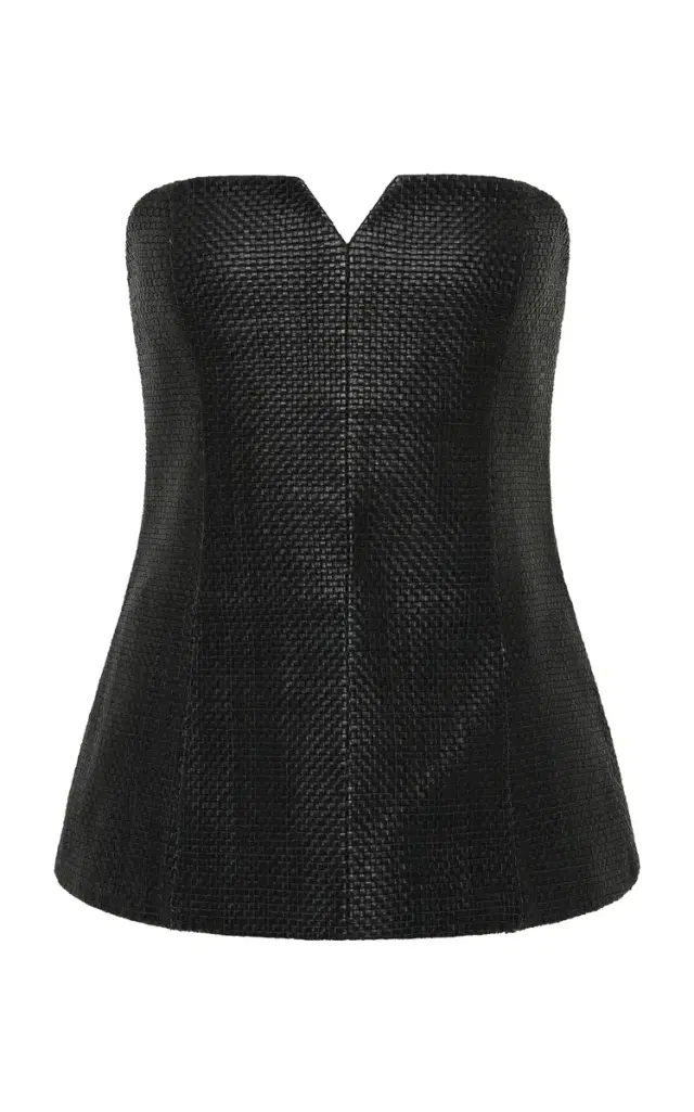 St. Agni Strapless Woven Leather Bodice