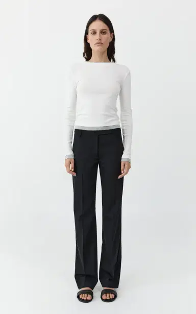 St. Agni 90s Low-Rise Wool Straight-Leg Pants | Thumbnail 2