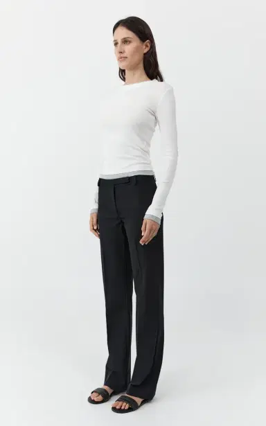 St. Agni 90s Low-Rise Wool Straight-Leg Pants | Thumbnail 3