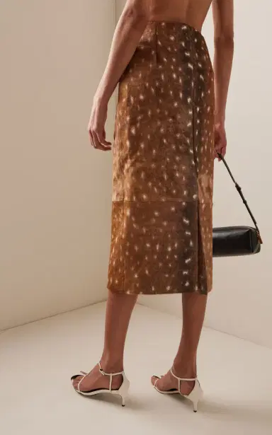 St. Agni Fawn-Patterned Leather Midi Skirt | Thumbnail 4 St. Agni Fawn-Patterned Leather Midi Skirt | Thumbnail 4