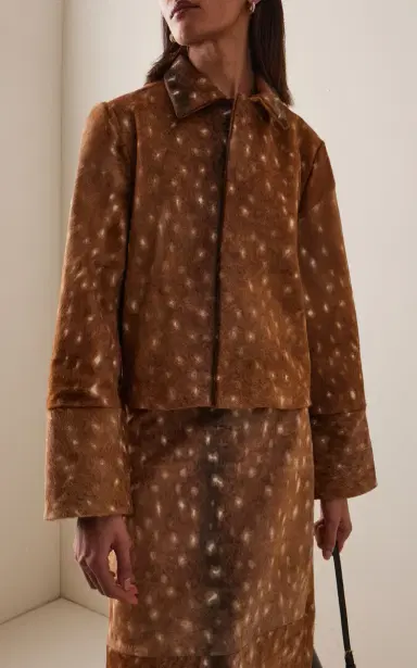 St. Agni Fawn-Patterned Leather Jacket | Thumbnail 4