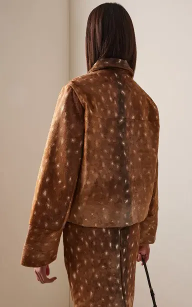 St. Agni Fawn-Patterned Leather Jacket | Thumbnail 6