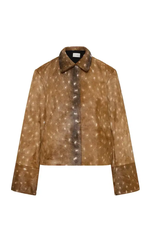 Fawn-Patterned Leather Jacket
