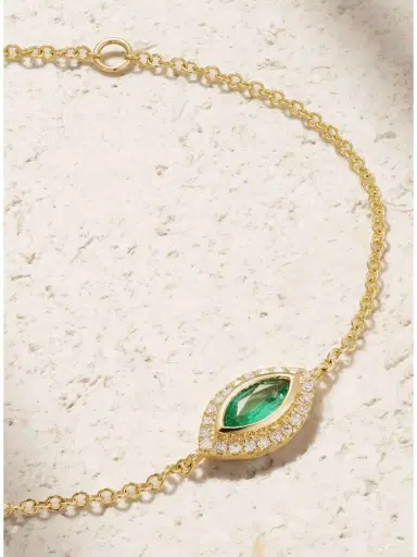 SHAY Evil Eye 18-karat Gold, Emerald And Diamond Bracelet | Thumbnail 4 SHAY Evil Eye 18-karat Gold, Emerald And Diamond Bracelet | Thumbnail 4