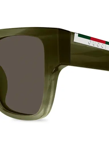 Gucci Men's Subtle Web 53MM Square Sunglasses - Green Black | Thumbnail 3 Gucci Men's Subtle Web 53MM Square Sunglasses - Green Black | Thumbnail 3
