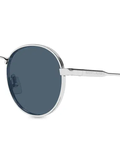 Saint Laurent Men's 52MM Round Metal Sunglasses - Silver Black | Thumbnail 4 Saint Laurent Men's 52MM Round Metal Sunglasses - Silver Black | Thumbnail 4