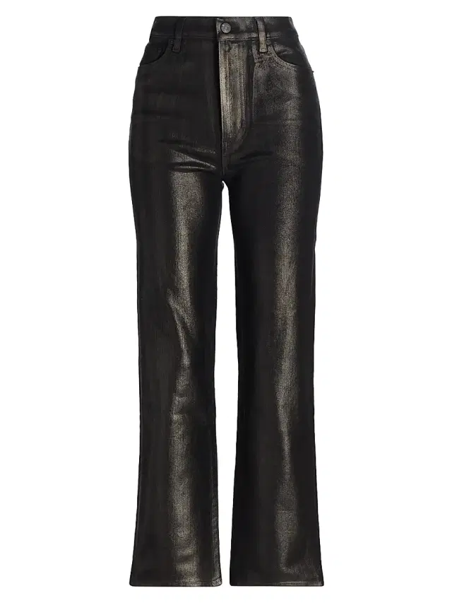 FRAME Women's Le Sleek Straight Faux Leather Pants - Mood Ring Coated