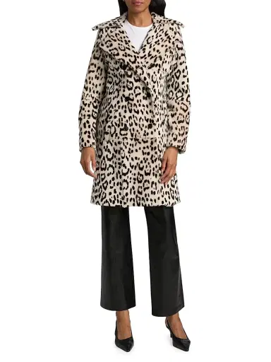 Nili Lotan Women's Crystal Leopard Print Duster Coat - Snow Leopard | Thumbnail 3 Nili Lotan Women's Crystal Leopard Print Duster Coat - Snow Leopard | Thumbnail 3