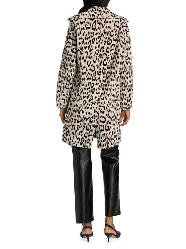 Nili Lotan Women's Crystal Leopard Print Duster Coat - Snow Leopard | Thumbnail 5 Nili Lotan Women's Crystal Leopard Print Duster Coat - Snow Leopard | Thumbnail 5