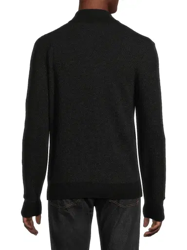 Ralph Lauren Purple Label Men's Birdseye Cashmere Quarter-Zip Sweater - Classic Black - Size XXL | Thumbnail 5 Ralph Lauren Purple Label Men's Birdseye Cashmere Quarter-Zip Sweater - Classic Black - Size XXL | Thumbnail 5
