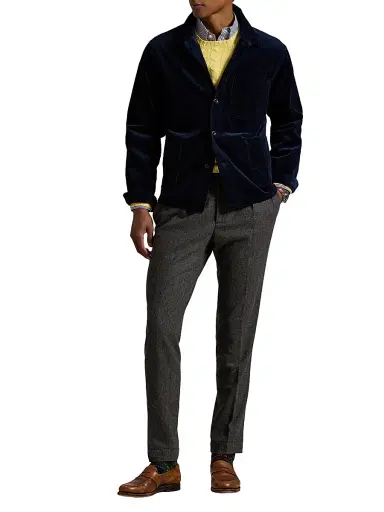 Polo Ralph Lauren Men's Corduroy Single-Breasted Field Jacket - Hunter Navy | Thumbnail 2 Polo Ralph Lauren Men's Corduroy Single-Breasted Field Jacket - Hunter Navy | Thumbnail 2