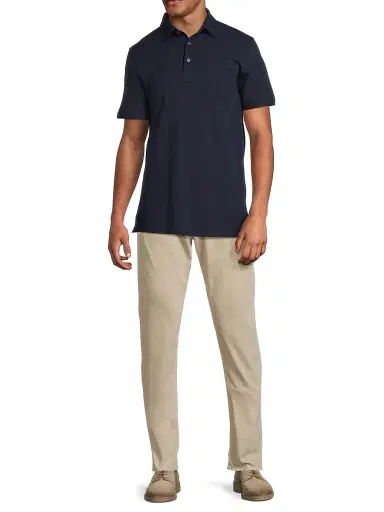 Ralph Lauren Purple Label Men's Cotton-Cashmere Piqué Polo Shirt - Classic Chairman Navy - Size XXL | Thumbnail 2