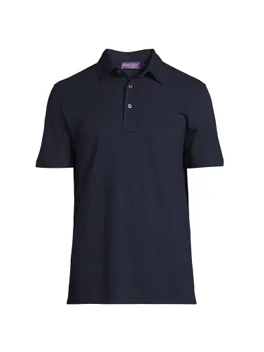 Ralph Lauren Purple Label Men's Cotton-Cashmere Piqué Polo Shirt - Classic Chairman Navy - Size XXL | Thumbnail 1