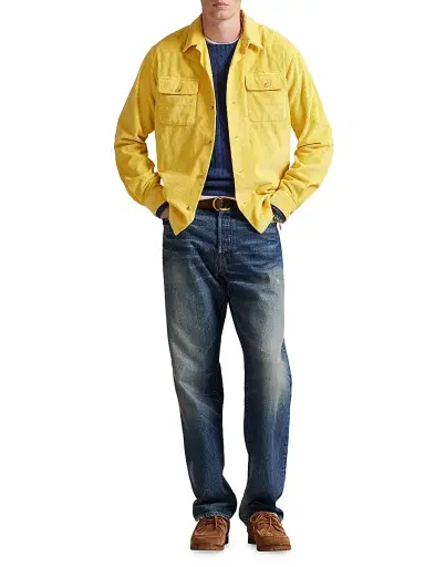 Polo Ralph Lauren Men's Corduroy Button-Front Shirt - Beach Yellow | Thumbnail 2 Polo Ralph Lauren Men's Corduroy Button-Front Shirt - Beach Yellow | Thumbnail 2
