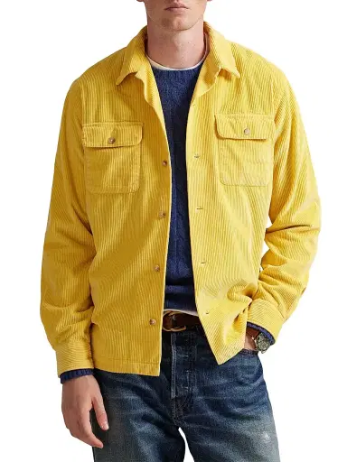 Polo Ralph Lauren Men's Corduroy Button-Front Shirt - Beach Yellow | Thumbnail 3 Polo Ralph Lauren Men's Corduroy Button-Front Shirt - Beach Yellow | Thumbnail 3