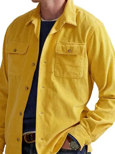 Polo Ralph Lauren Men's Corduroy Button-Front Shirt - Beach Yellow | Thumbnail 5 Polo Ralph Lauren Men's Corduroy Button-Front Shirt - Beach Yellow | Thumbnail 5