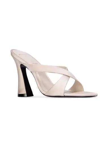Black Suede Studio Women's Zoey 100MM Satin Sandals - Champagne Satin - Size 11 | Thumbnail 2