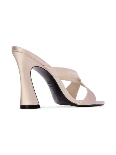 Black Suede Studio Women's Zoey 100MM Satin Sandals - Champagne Satin - Size 11 | Thumbnail 3
