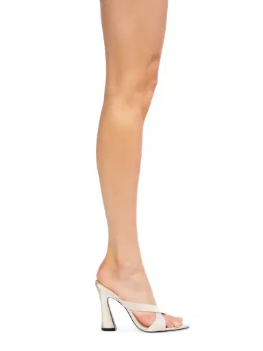 Black Suede Studio Women's Zoey 100MM Satin Sandals - Champagne Satin - Size 11 | Thumbnail 4