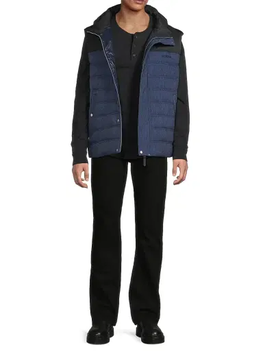 Mackage Men's Brody Denim Down Vest - Medium Denim - Size 46 | Thumbnail 2