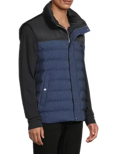 Mackage Men's Brody Denim Down Vest - Medium Denim - Size 46 | Thumbnail 4